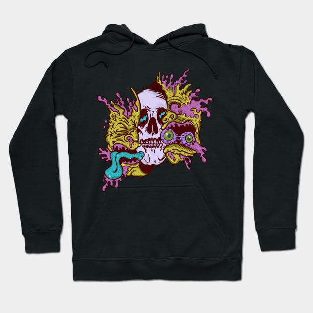 Zombie Head Skeleton Hoodie by Mrkedi